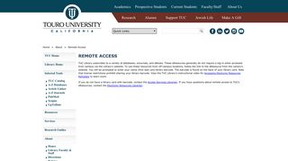 Remote Access - Touro University California Library