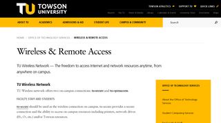 Wireless & Remote Access | Towson University