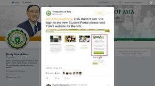 Trinity Univ of Asia on Twitter: 