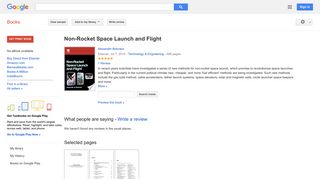 Non-Rocket Space Launch and Flight - Google Books Result
