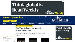 YouTube to launch new music streaming service - The Guardian