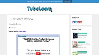 TubeLoom Program Review - Does It Work or Scam? PDF Download!!