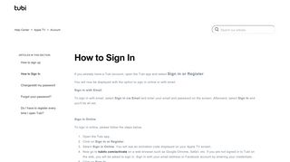 How to Sign In - Help Center - Tubi