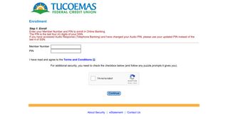 Tucoemas Federal Credit Union - Enrollment Logon