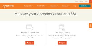 Manage your domains, email and SSL. - OpenSRS