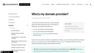 Who's my domain provider? – Squarespace Help