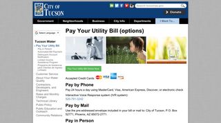 Pay Your Utility Bill (options) | Official website of the City of Tucson