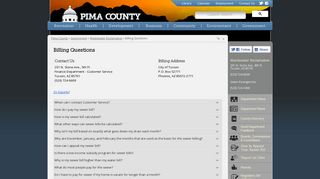 Billing Questions - Pima County