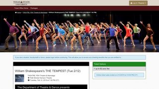 txstatepresents - William Shakespeare's THE TEMPEST (Tue 2/12)