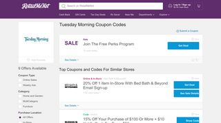 Tuesday Morning Coupons, Coupon Codes 2019 - RetailMeNot