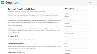 Tuffmail Email Login Page URL 2018 | iEmailLogin