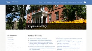 Application FAQ · Tufts Admissions