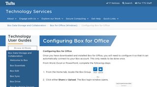 Configuring Box for Office | Tufts Technology Services