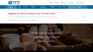 Provider Register for Secure Access | Providers | Tufts Health Plan