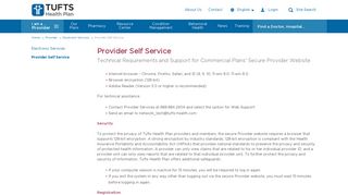 Provider Self Service | E-Resources for Providers | Tufts Health Plan