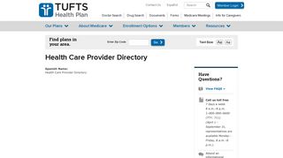 Health Care Provider Directory | Tufts Health Plan Medicare Preferred