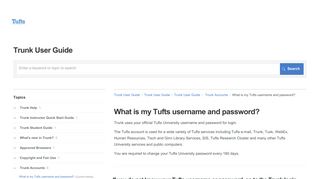 What is my Tufts username and password?