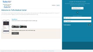 An image of the mytuftsmedicalcenter patient portal. - Eclinicalweb.com
