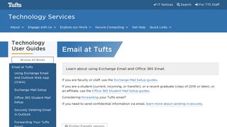 Email at Tufts | Tufts Technology Services