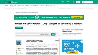 Timeshare Users Group (TUG) - dangers of becoming a member ...