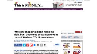 Readers share their experiences as mystery shoppers | This is Money