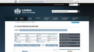 TUI AG share price (TUI) - London Stock Exchange