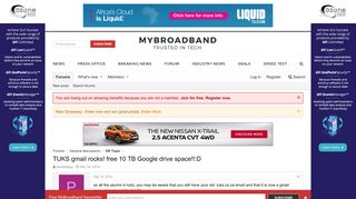 TUKS gmail rocks! free 10 TB Google drive space!!:D | MyBroadband