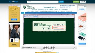 Banner Basics To log in to Banner go to Gibson Online at tulane.edu ...