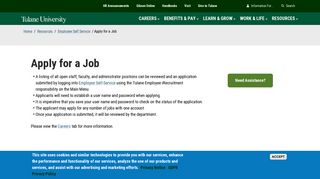 Apply for a Job - Human Resources - Tulane University