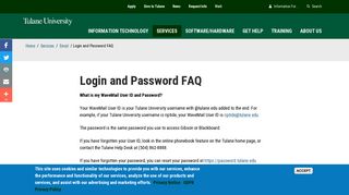 Login and Password FAQ - Technology Services - Tulane University