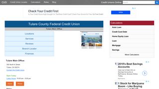 Tulare County Federal Credit Union - Tulare, CA - Credit Unions Online