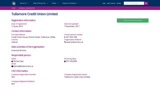 Tullamore Credit Union Limited - Lobbying.ie