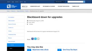 Blackboard down for upgrades | Tulsa Community College
