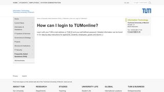 TUM IT - CIO: How can I login to TUMonline?