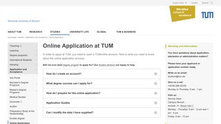 Filling Out an Online Application - TUM
