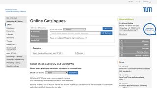 Online Catalogues | TUM University Library