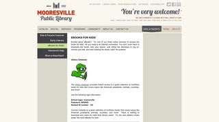 Mooresville Public Library | eBooks for Kids!