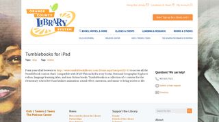 Tumblebooks for iPad | Orange County Library System