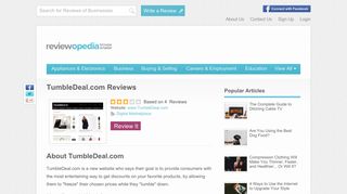 TumbleDeal.com Reviews - Legit or Scam? - Reviewopedia