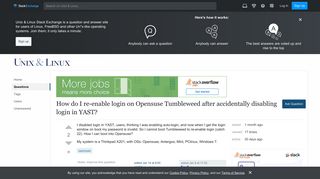 How do I re-enable login on Opensuse Tumbleweed after accidentally ...