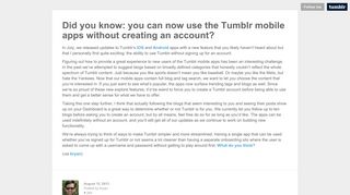 iOS — Did you know: you can now use the Tumblr mobile...