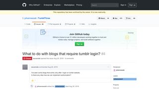 What to do with blogs that require tumblr login? · Issue #4 ... - GitHub