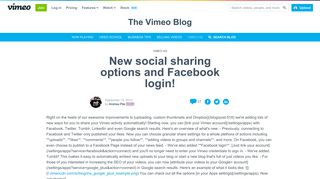 New social sharing options and Facebook login! on Vimeo