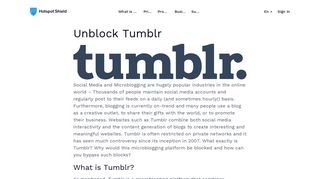 How to Unblock Tumblr - Hotspot Shield