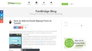 How to Add an Email Signup Form to Tumblr - FanBridge Blog