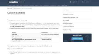 Custom domains – Help Center - Tumblr
