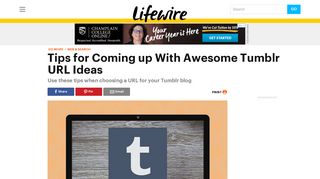 Tips for Coming up With Awesome Tumblr URL Ideas - Lifewire
