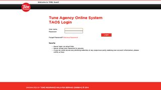 Welcome to TIMB, Guest! Tune Agency Online System TAOS Login ...