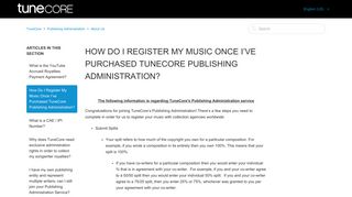 How Do I Register My Music Once I've Purchased TuneCore ...