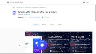 Tunnello VPN - Unblock, Ultra-Fast & Secure! - Google Chrome